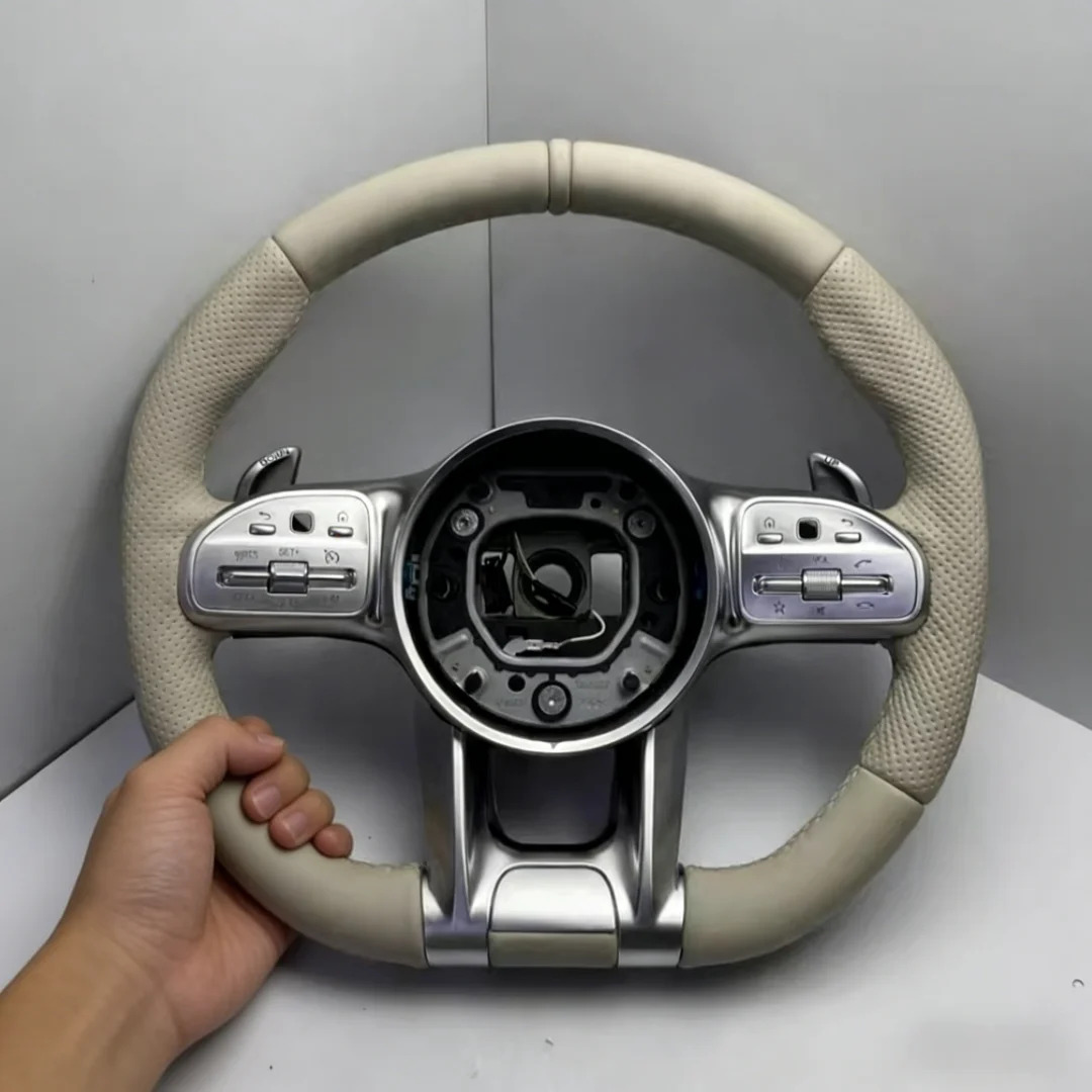 Car Leather Steering Wheel for Mercedes Benz AMG W204 W205 W212 W213 W221 W222 W245 W177 C63 G63 a B C E G Class C218 C219 C257 view 5