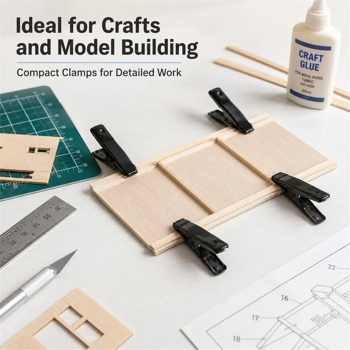 40 Pcs Small Spring Clamps, 2 Inch Clip for Crafts, Heavy Duty Woodworking Fastener, Photography Muslin Backdrop Holder