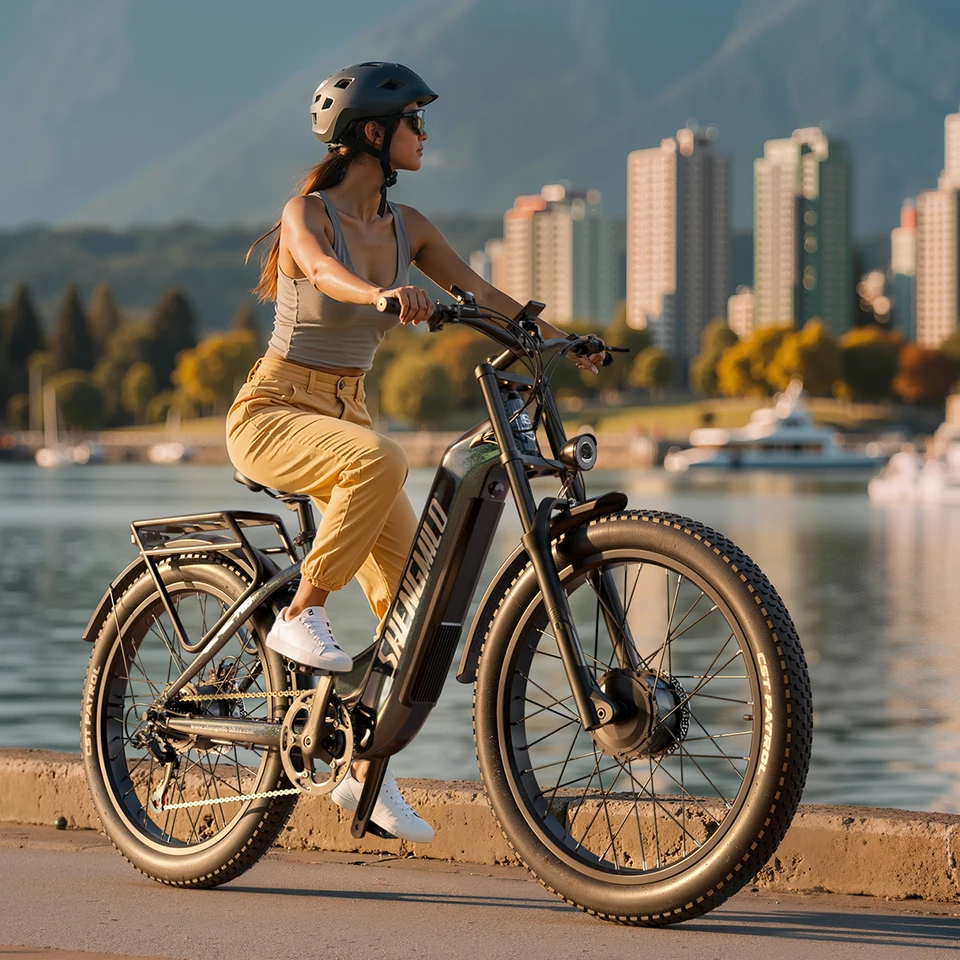 New2026 Shengmilo S700 POR Electric bike 2000w dual motor 48V25AH battery Electric bicycle 26 inch fat tire city ​​riding E-bike image 4
