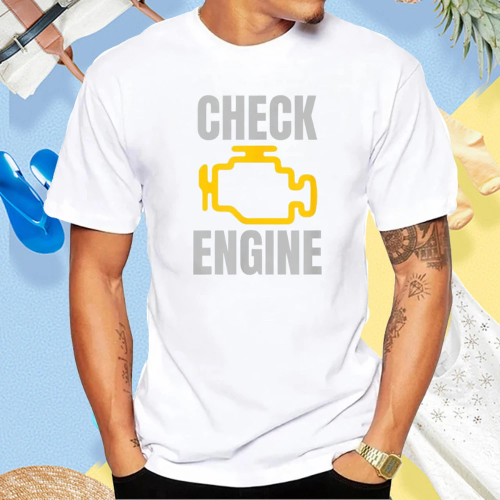 Check Engine Light Car Warning Graphic Printed Man Women T-Shirt Casual Fashion Loose Harajuku Cotton Tshirt Short Sleeve Tees