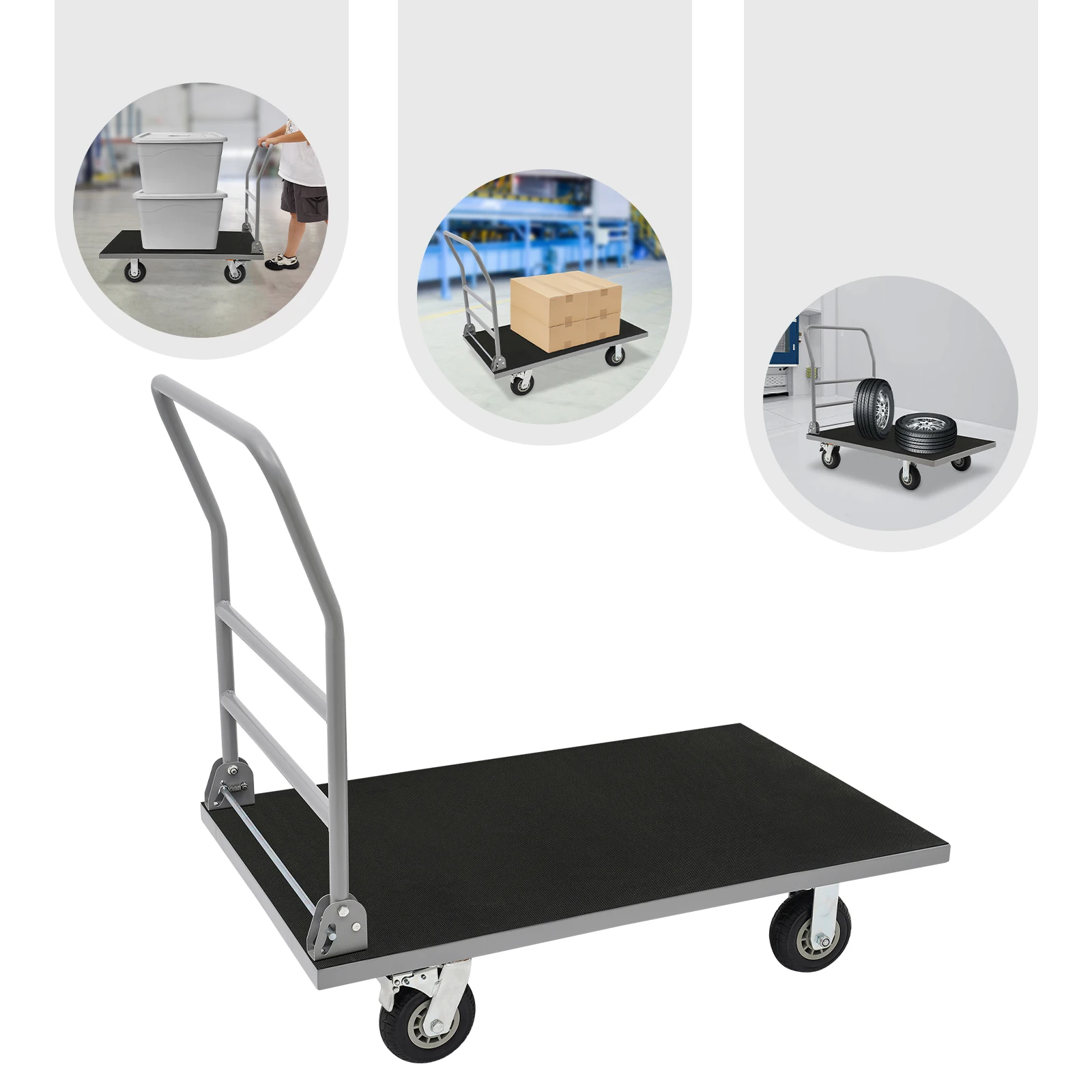 41.3*24.8 in 2200 lbs. Platform Truck Cart, Push Cart, Heavy Duty Moving Platform Trucks Hand Cart 