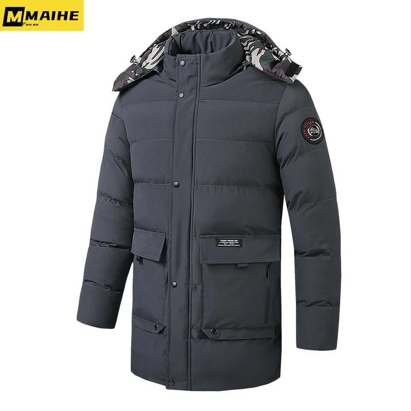 Top Quality Winter Thicken New Brand Designer Casual Fashion Outwear Parkas Jacket Men Longline Windbreaker Coats Men Clothing