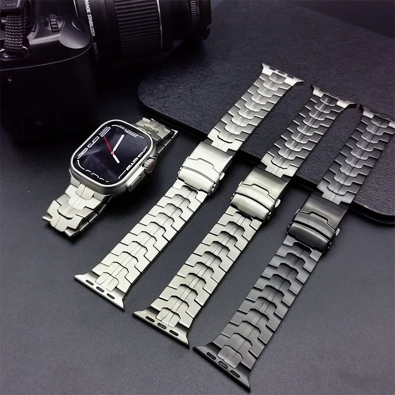 Luxury Titanium Band For Apple Watch Ultra 2 49mm 45mm 41mm 44 40MM Men Business Strap For iWatch Series 9 8 7 6 SE 5 4 Bracelet