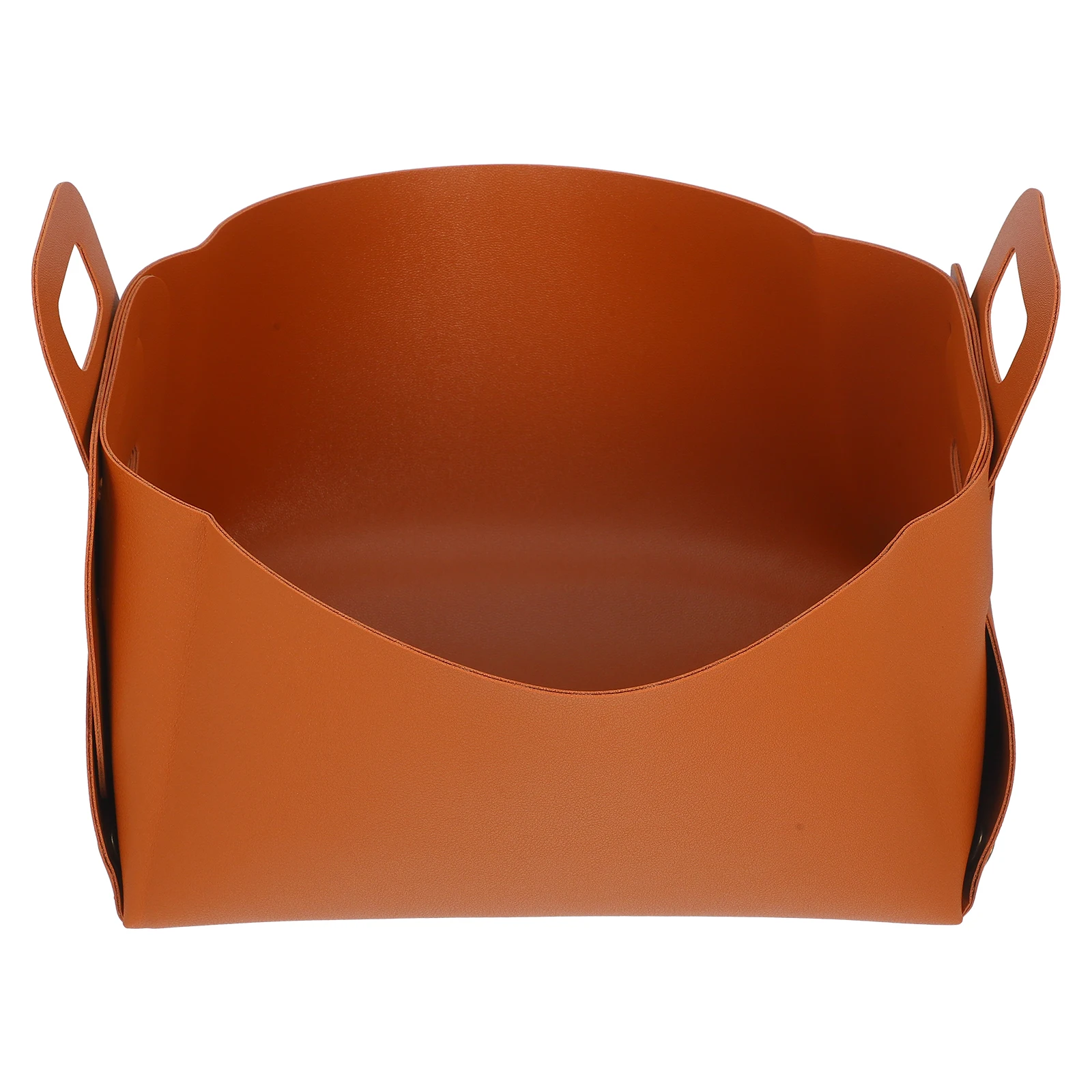 

Desktop Storage Box Brown Foldable Organizer Tray for Jewelry Keys Comb Multi- Office Accessories Holder