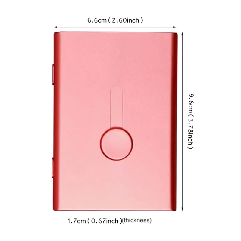 Personalizowany aluminiowy metalowy wizytownik z mechanizmem wysuwania, etui na wizytówki dla kobiet i mężczyzn.