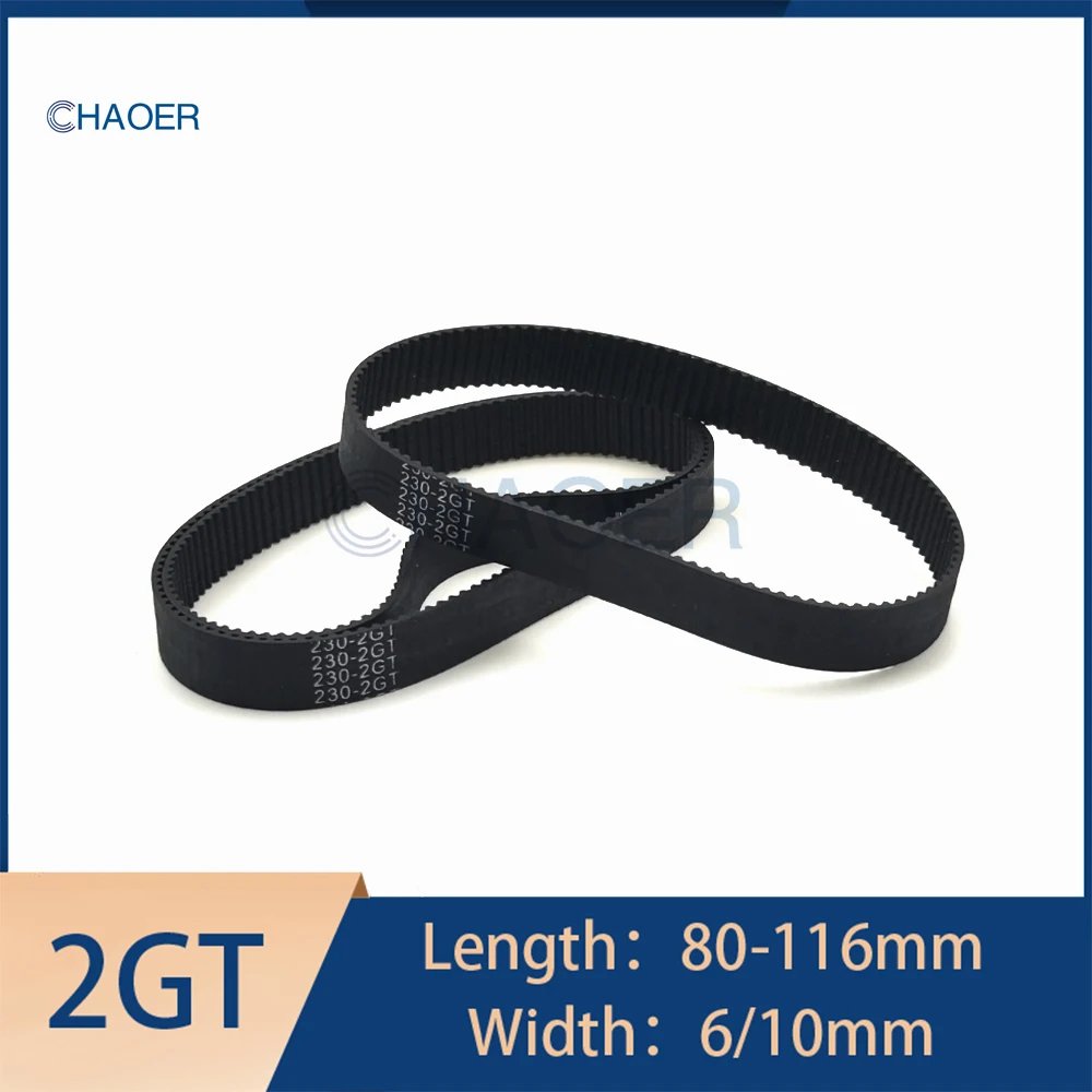 

2GT Rubber Timing Belt Length 80-116mm WIdth 6/10mm Close-loop Synchronous Belt 3D Printer Part GT2 Pitch 2mm Drive Toothed Belt