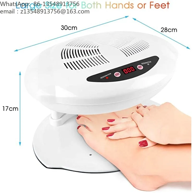 300W Hot Cold Air Nail Dryer Machine Infrared Auto Sensor Strong Wind Manicure Polish Dryer For Both Hands Salon Home Use