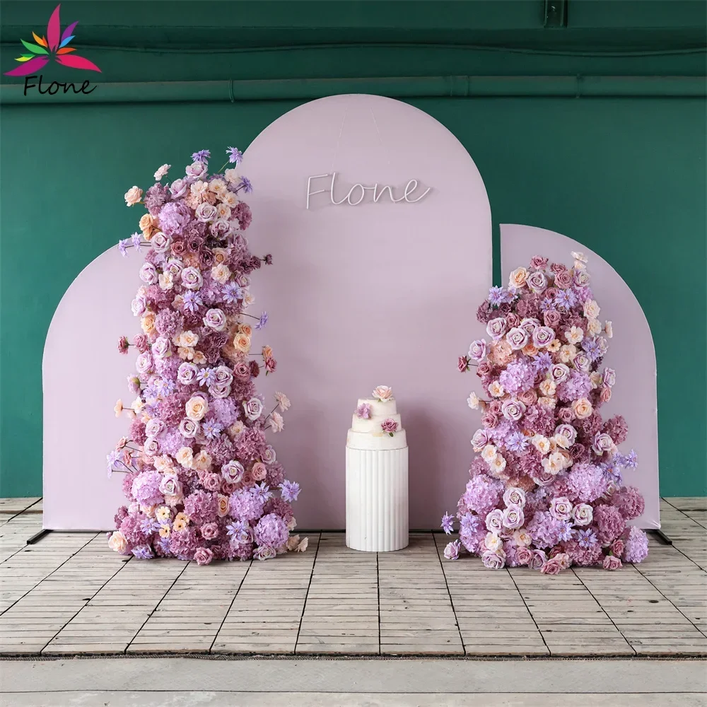 Party Birthday Flores Artificiales Decoration Wedding KT Board Purple Pink Artificial Flower Floral Arrangement Height 6.4/5ft