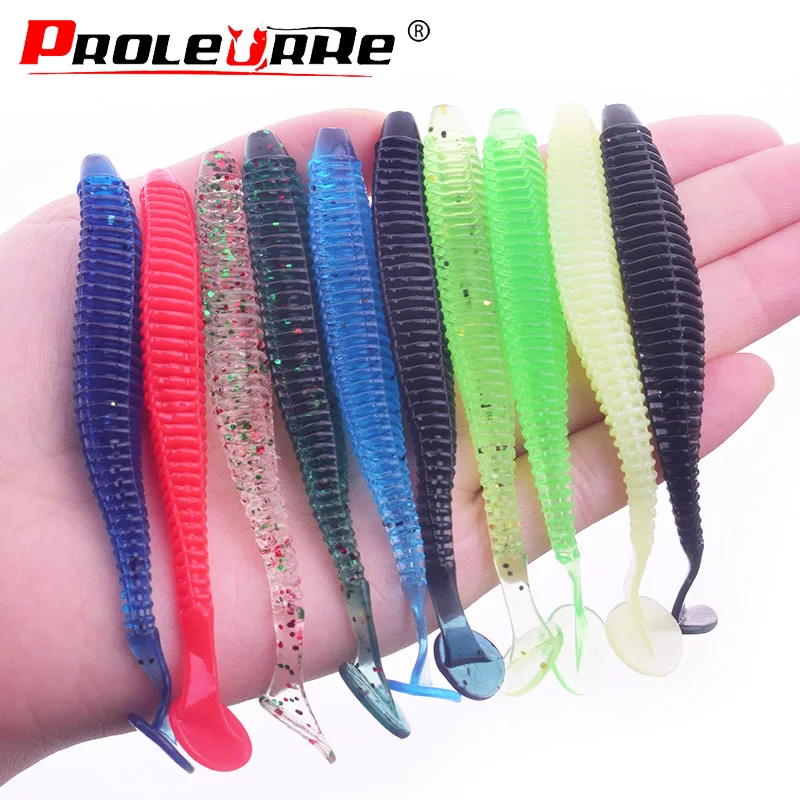 10Pcs Fishing Wobblers soft Lure 95mm 3g Shrimp odor Swimbait Artificial Silicone jig Soft Bait Carp Bass Lures Fishing tackle