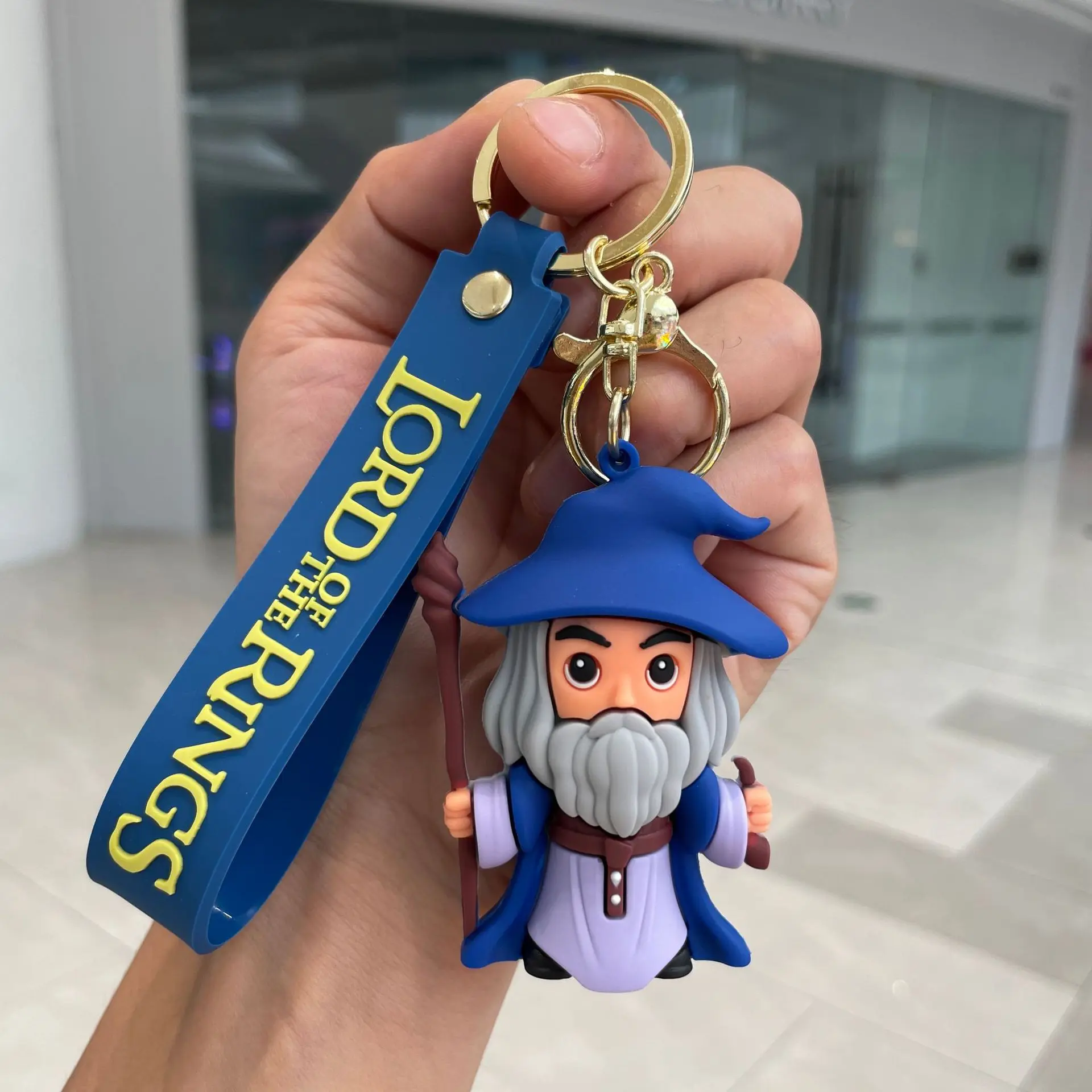 Movie Lord of The Finger Rings Keychain Anime Doll Figure Keyring Pendent Jewelry Car Key Accessories Toy for Kids Birthday Gift