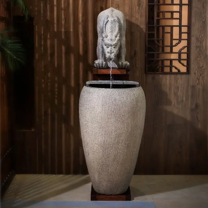 Floor-to-ceiling water ornament Lucky town house water feature Interior decoration Floor-to-ceiling water feature