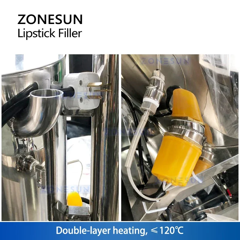 ZONESUN Manual Lipstick Heating Mixing Filling Machine Cosmetics Cream Lip Barm Filler Equipment  ZS-GTK20