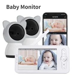 Monitor de bebé HD 5 pulgadas LCD conversación bidireccional canciones de cuna PTZ monitoreo de Audio y vídeo teléfono de bebé cámara de vídeo para bebé Bebe Nanny B5