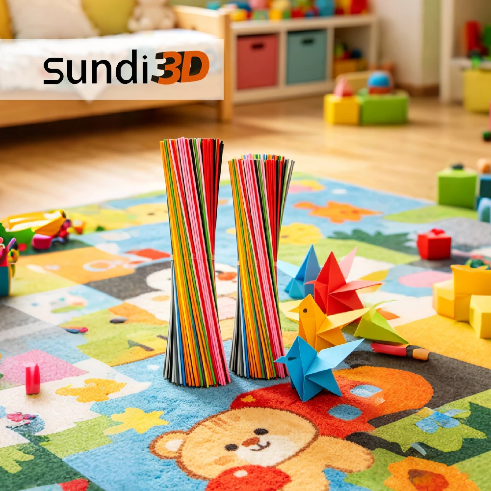SUNDI® 200PCS PCL 2.5mm 3D Pen Filament Refill, Low Temp Safe, Multiple Colors Single Color Available for Kids Pens