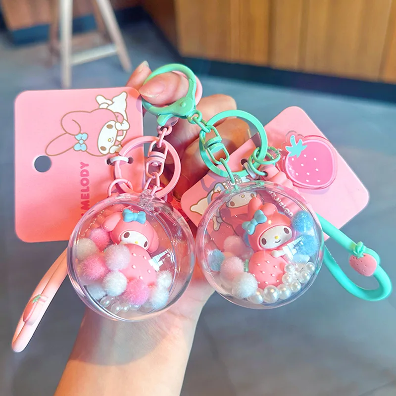 Cute Sanrio My Melody Keychain Kuromi Cinnamoroll Pochacco Anime Cartoon Car Key Ring Girl Bag Pendant Ornaments for Kids Gift