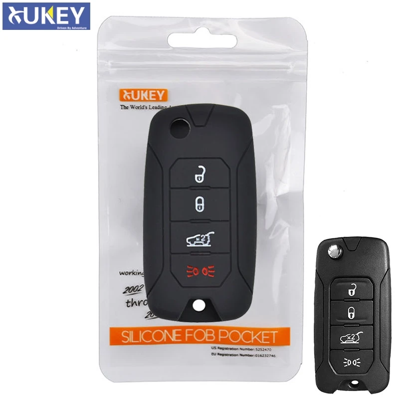 4 Button Silicone Car Remote Key Fob Shell Cover Case For JEEP RENEGADE 2015 2016 2017 2018-2021 Skin Holder Protector