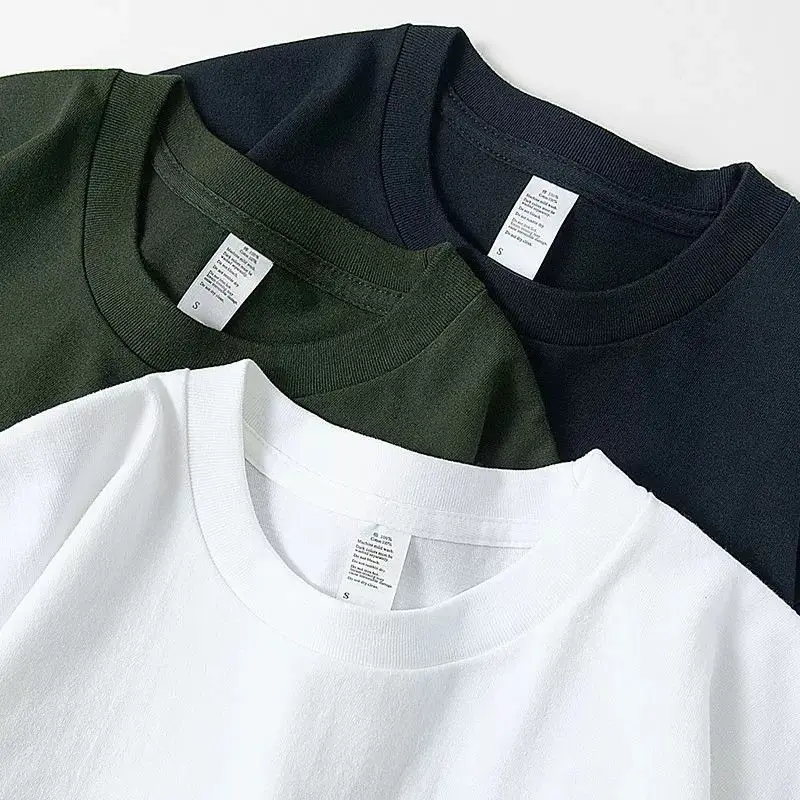 450g Gsm Pure Cotton Short-sleeved T-shirt Men's Loose American Fashionable Brand Casual High Street Half-sleeved T-shirt