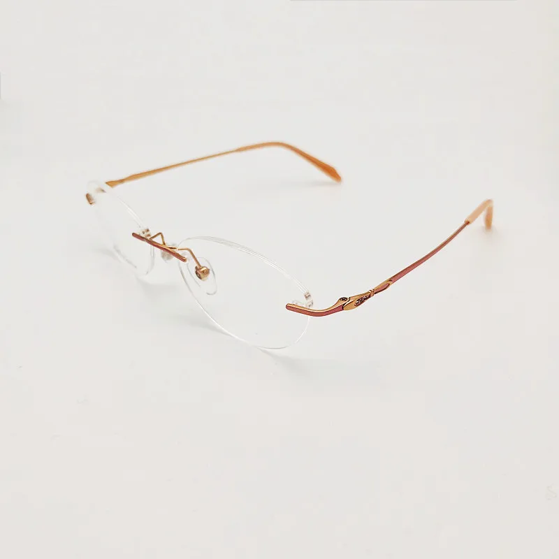 Entwickelt Frauen Randlose Brille Reinem Titan Brillen Optische Rahmen Rezept Rahmenlose Spektakel Kristall Dekoration Tempel – Detail 3