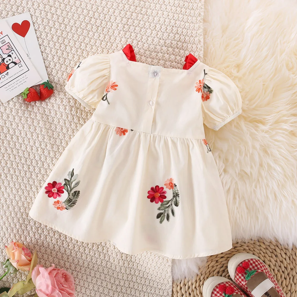 Baby Girl Dress Summer Retro Flower Girl Dress Chinese Style And Western Style Girl Baby Dress (0-3 Years Old)