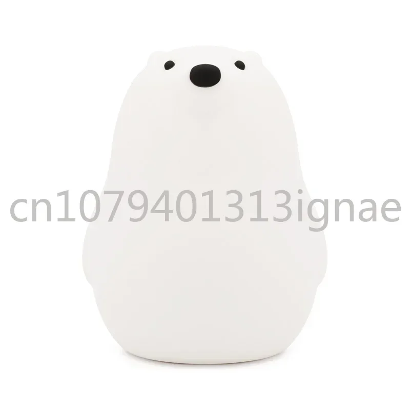 Little White Bear Silicone Sleep Lamp Round and Cute, Healing and Warm Light