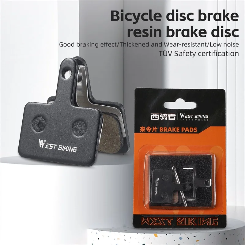 WEST BIKING Bicycle Disc Brake Pads Resin Semimetal 1 Pair for Shimano M375 M395 M416 M446 M485 M495 Deore M515 M525 Bike Brake