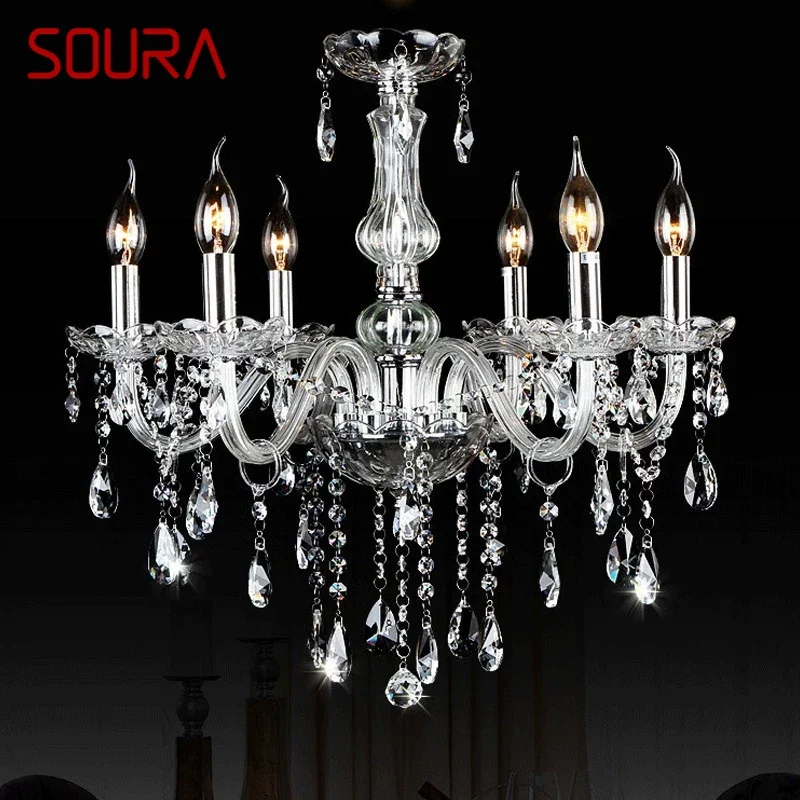 

SOURA Luxurious Style Crystal Pendant Lamp European Candle Lamp Art Living Room Restaurant Bedroom Villa Chandelier