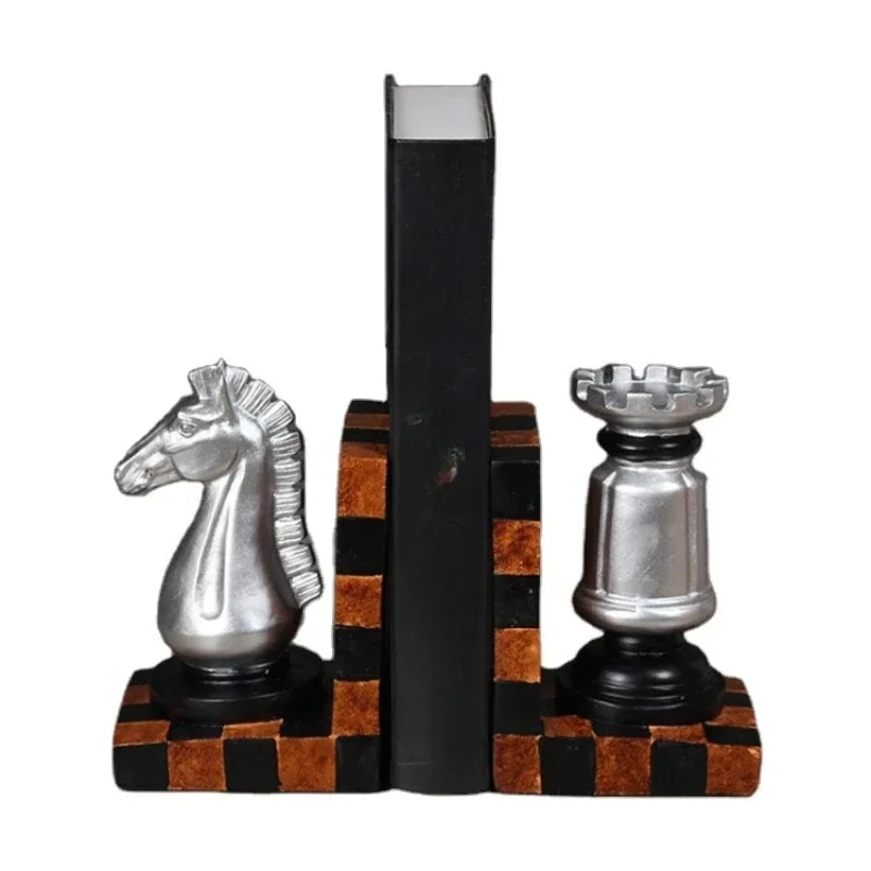 

Hot sales1 PAIR Resin Craft books Stand Chess Figurines bookends creative bookends home decorations ornaments