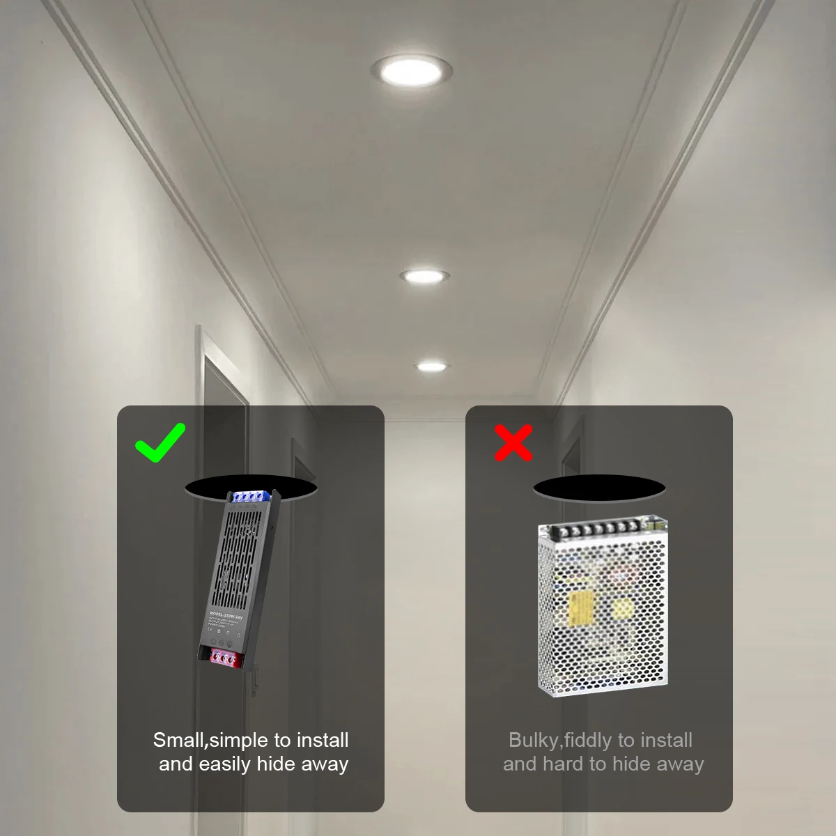 رقيقة جدا LED قطاع التبديل سائق مصباح غلاف من الألومنيوم محولات الإضاءة AC110V/220 فولت إلى DC12V 24 فولت 60 واط 150 واط 250 واط PowerAdapter #5