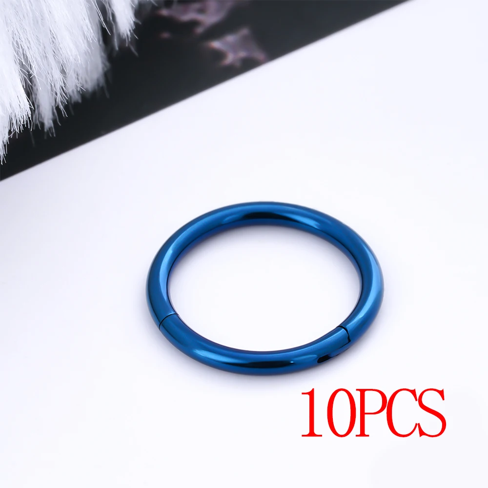 10/50PCS Groothandel Ronde G23 Titanium Piercing Oorbellen Neusring Hoops Septum Clicker Vrouwen Oorkraakbeen Tragus Lichaam Sieraden