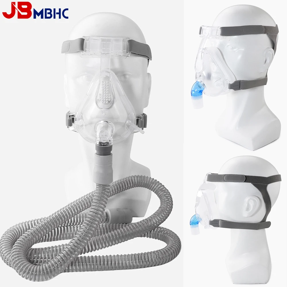 CPAP Full Face Mask Medical Silicon Full Facial Mask Auto BiPAP CPAP Mouth Nasal Mask with Headgear for Sleep Apnea Anti Snoring