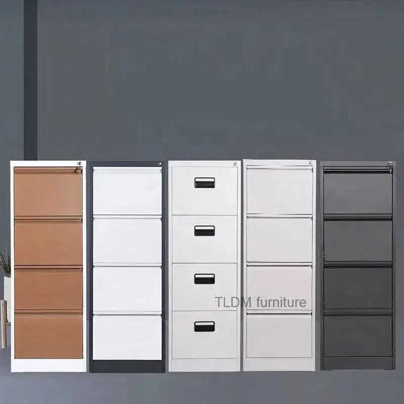 خزائن خزائن 4 حديثة لتخزين المكاتب، الحد الأدنى مع قفل أدراج فولاذية، رف ملفات معدني، خزانة ملفات، أثاث المكاتب #5