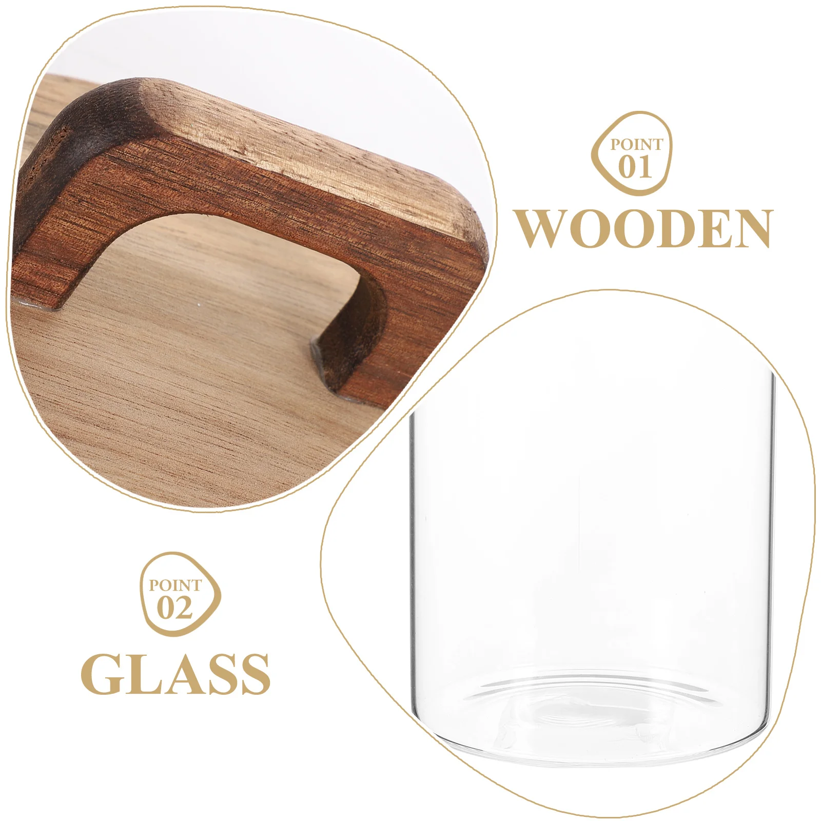

Glass Food Storage Container Wooden Lid Large Capacity Seal Jar For Coffee Beans Tea Grains Kitchen Organizer Natural