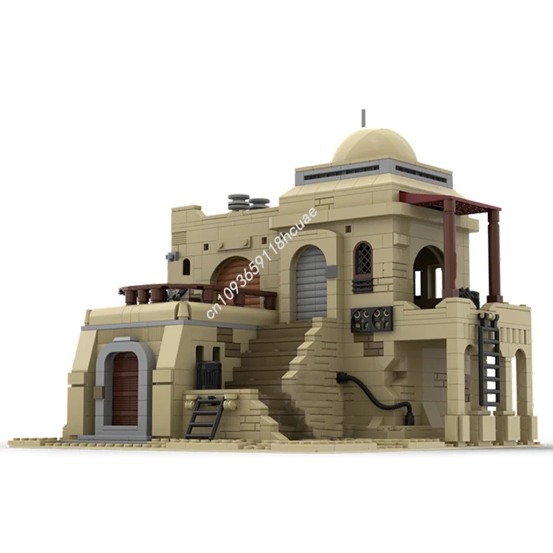 1207PCS Star Battle SW Tatooine Mos Eisley Villa #1 Modular Model Moc Building Blocks Stacking Bricks Creative Kid Toy Gift Diy