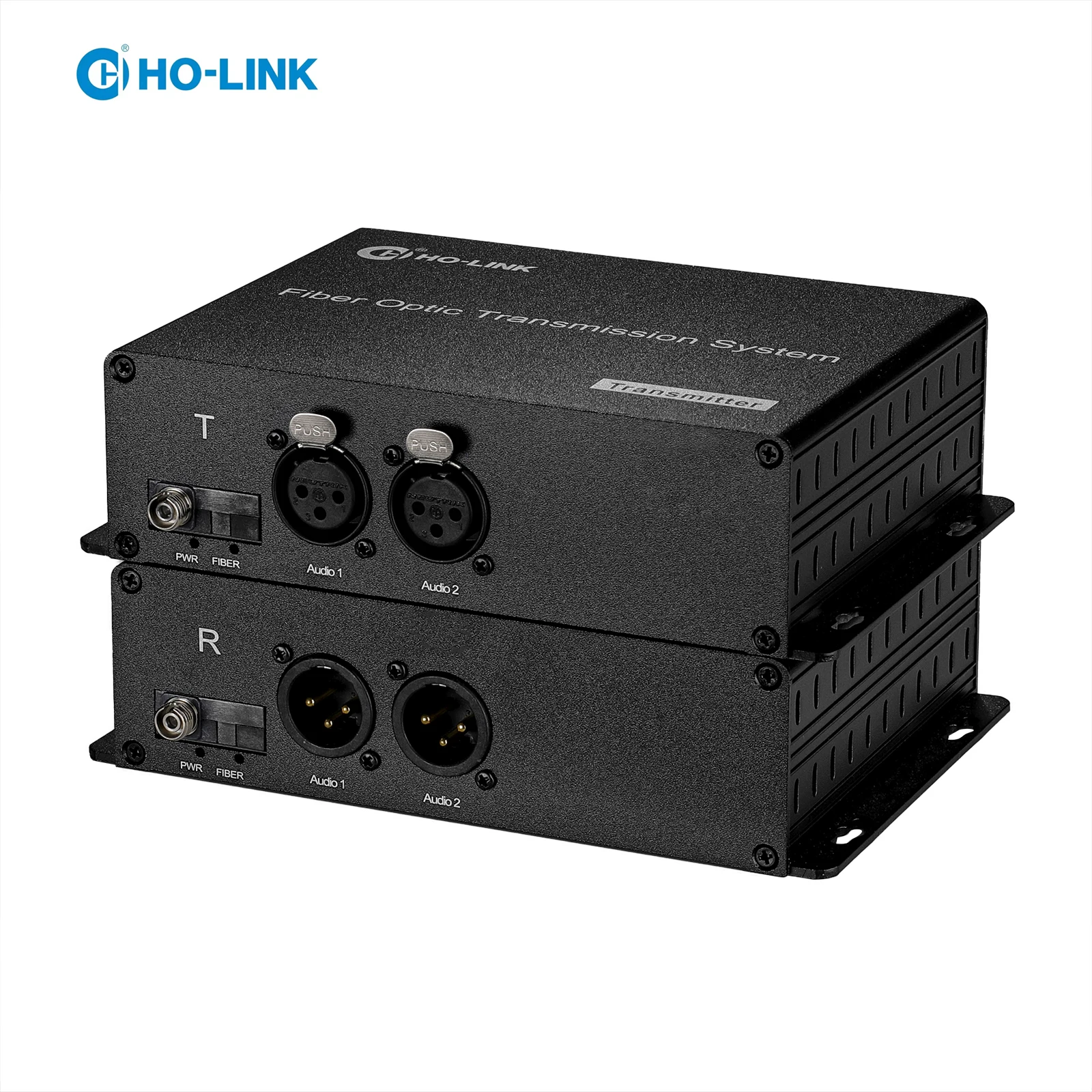 2 Channel Balanced XLR Audio to Fiber Optical Converter Extender for digital audio broadcast system audio fiber optic equipment