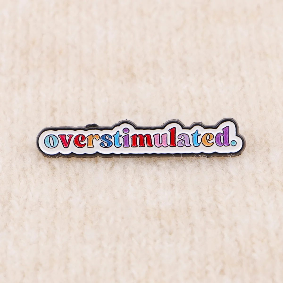 Pin esmaltado arcoíris con frase sobre salud mental, broche - imagen 4