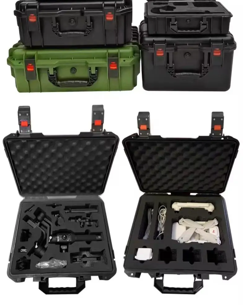 Large capacity pull rod toolbox waterproof hard case with foam storage box safety trolley organizer tool box pelican case