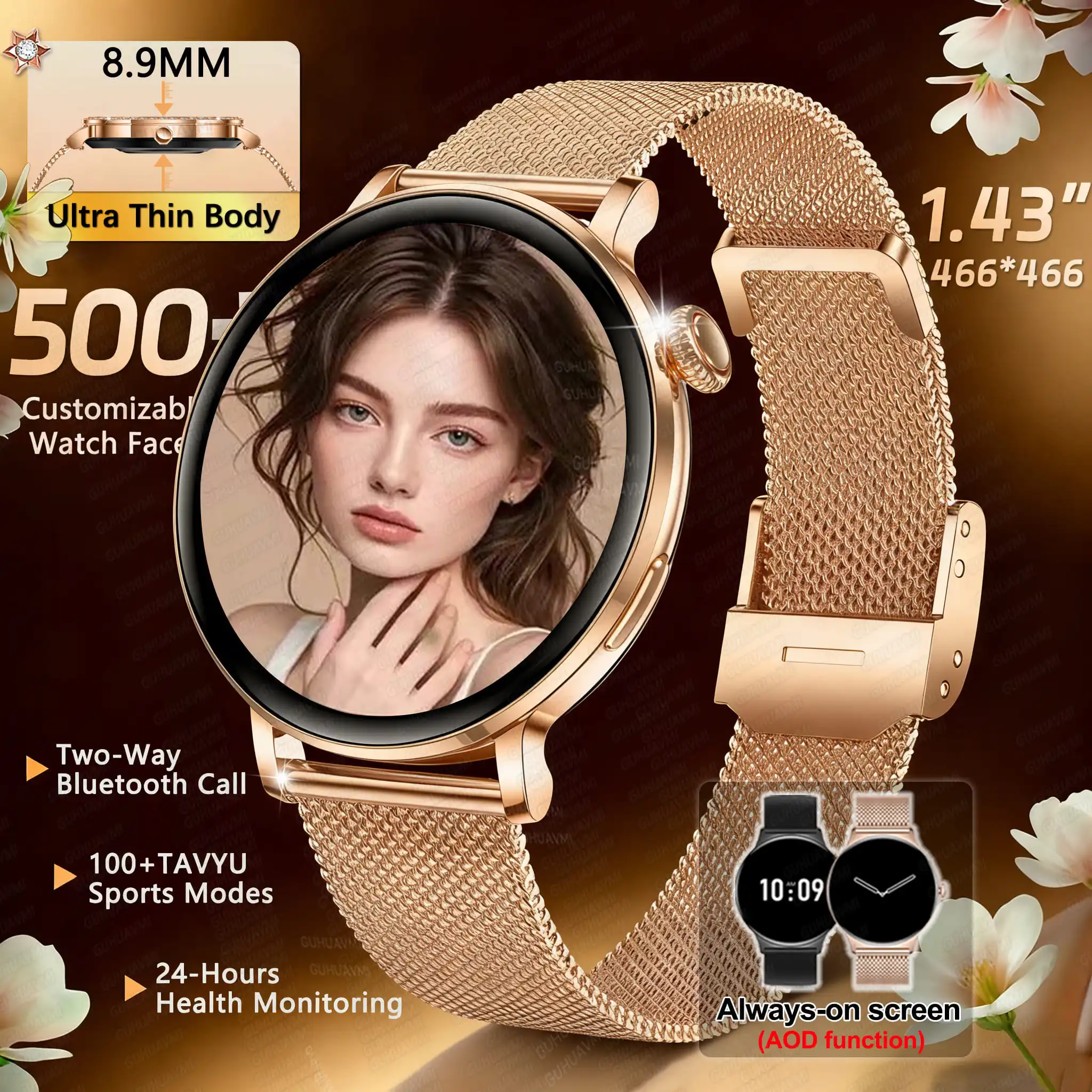 

Новые смарт-часы 2026 года с GPS и NFC для женщин: AMOLED HD-экран, 500+ циферблатов, голосовые вызовы, 100+ спортивных режимов, отслеживание здоровья, водонепроницаемые.