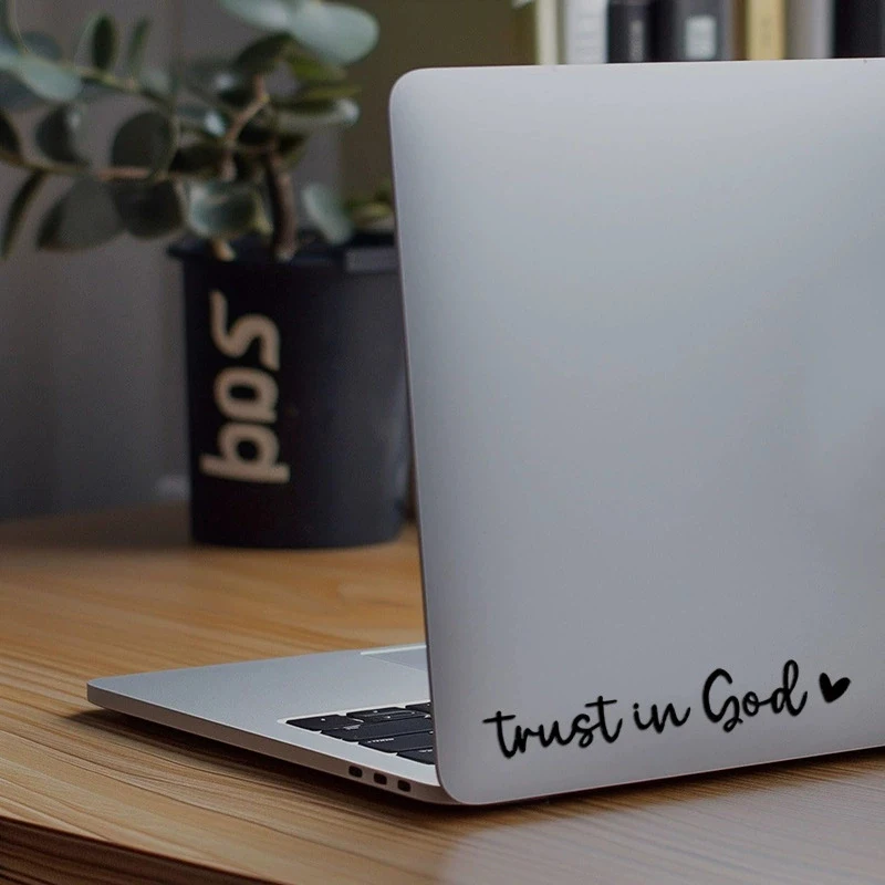 Trust in God Cute Heart Car Rear View Mirror Sticker Decal Faith Bible Verse Christian Church Religiou Auto Vehicle Bumper Decor