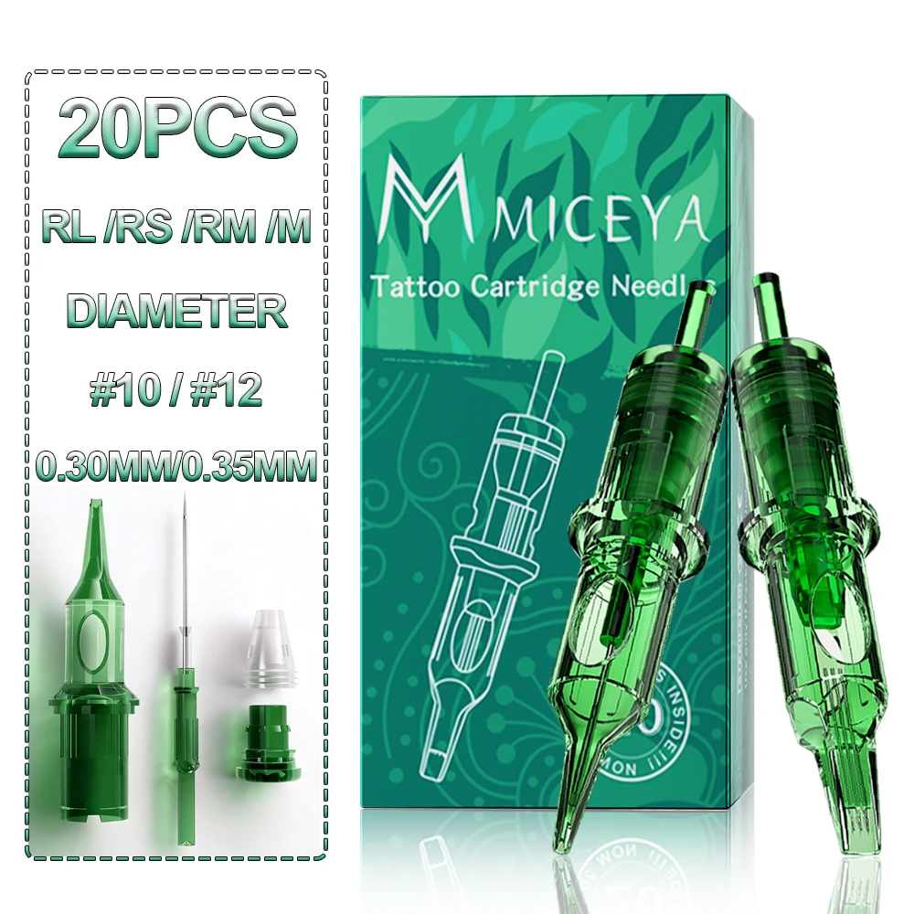

Иглы-картриджи Green Pro Tattoo RL, 20 шт., одноразовые, для перманентного макияжа или боди-арта, универсальные, 0.30/0.35 мм, расходные материалы для татуировок