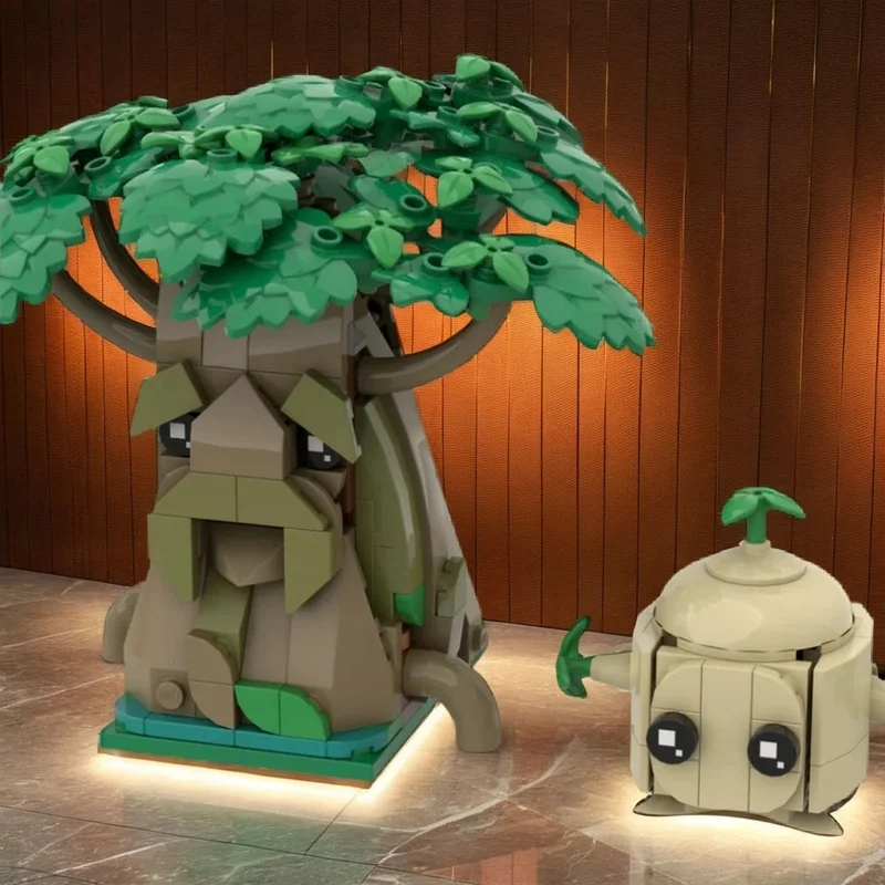 250pcs MOC Deku Tree Brickheadz Game Display Model Building Blocks Home Decor Desk Shelf Accent Creative Office Gift For Adults
