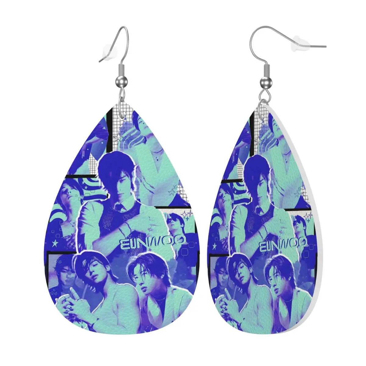 Custom Cha-A Singer Eun Woos Leather Earrings for Women Kpop Star Dangle Earrings Jewelry Accessories