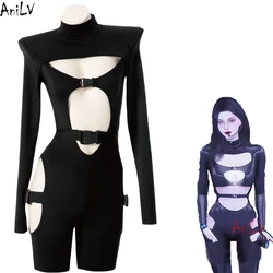 AniLV Women Game Combat Uniform Assassin Agents Tight Jumpsuit Cosplay Anime Idol Girl Grorp Dance Clothes Bodysuit Costume