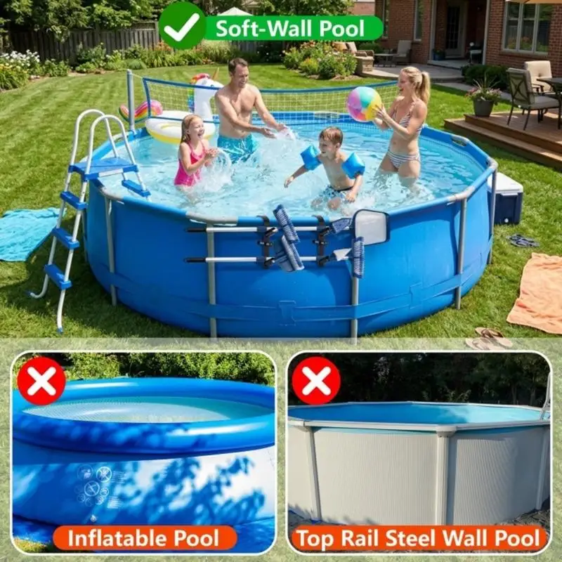 Flexible Pool-Aufhänger, Set mit 2 starken metallischen Aufhängeklemmen für Schwimmbadzubehör und Wartungsausrüstung A2UB – Detail 5