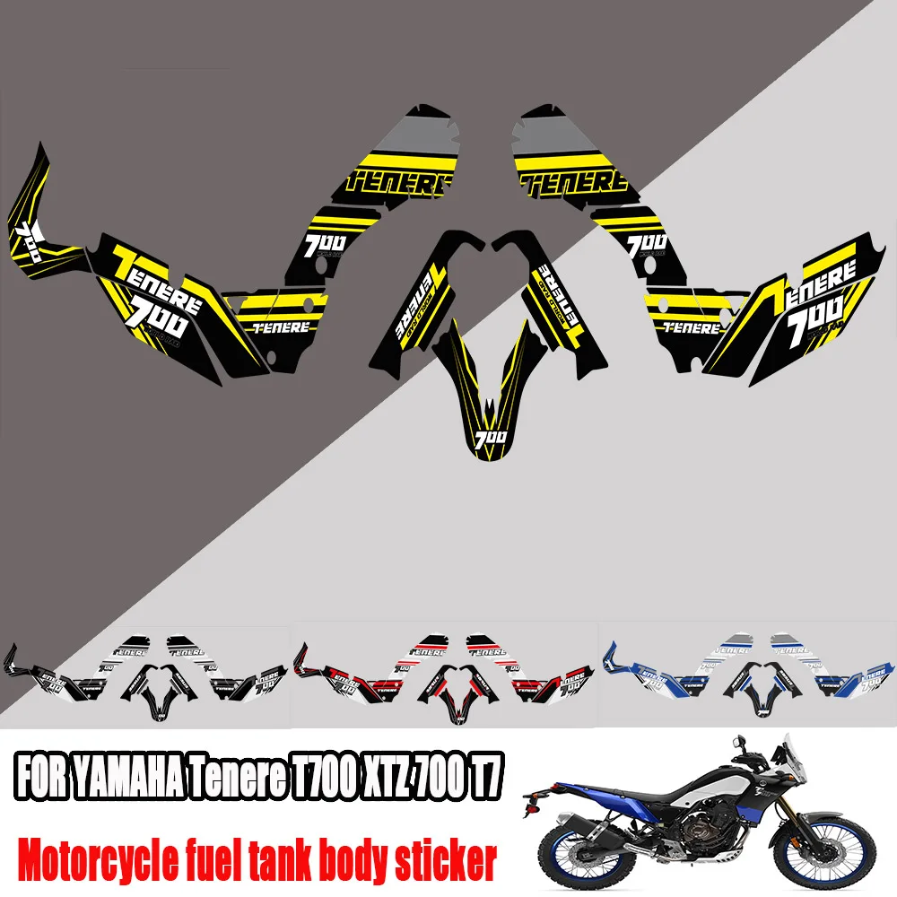 FOR YAMAHA Tenere T700 XTZ 700 T7 2019 2020  2021 Motorcycle Fuel Tank Sticker Pad Sticker Set Protector Body Sticker Decal