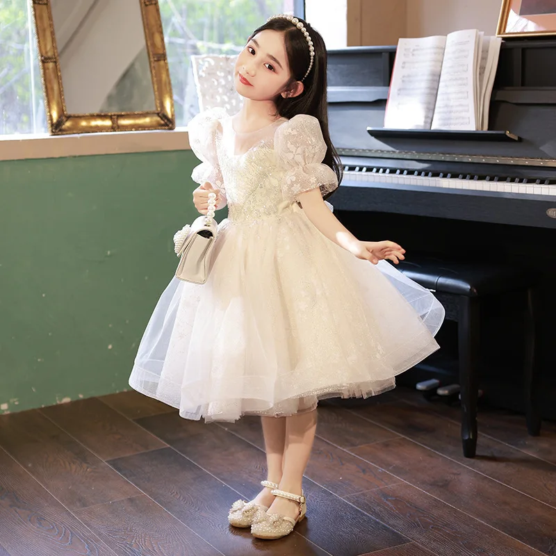 

Girl's Princess Dress For3 To 14 Year Old Flower Kid's Wedding Piano Performance Costume Children's Host Pageant Formal Dress