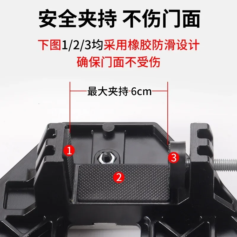 Wood Door Hinge Hole Opener Hinge Positioning Slotter Hinge Lock Guide Plate Hole Opener with Spanner Bottom Cutter Woodworking