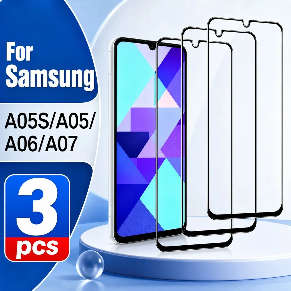 3PCS Tempered Glass For Samsung Galaxy A05s A05 Screen Protector For Samsung Galaxy A06 A07 Anti-Scratch