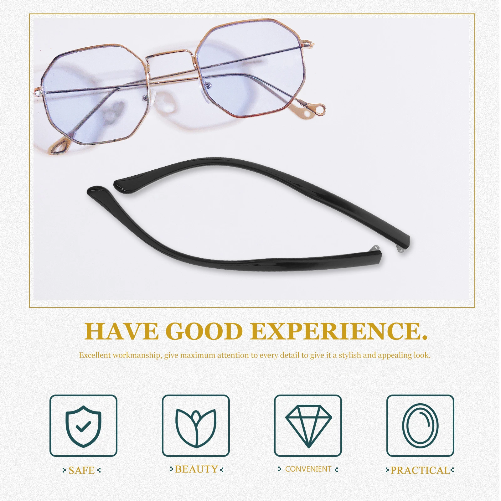 

Eyeglass Arm Replacement TR90 Nonslip Lightweight Comfortable Universal Glasses Accessories Temple for Repair Kit
