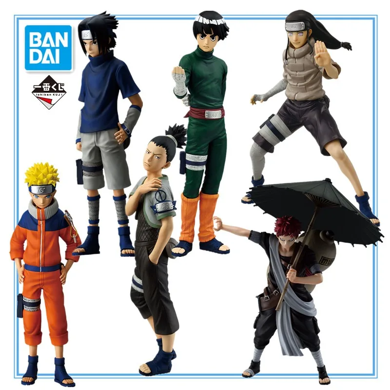 En Stock Original BANDAI Ichiban Naruto: Shippūden Uzumaki Naruto Uchiha Sasuke Nara Shikamaru Rock Lee Hyūga Neji juguetes de dibujos animados
