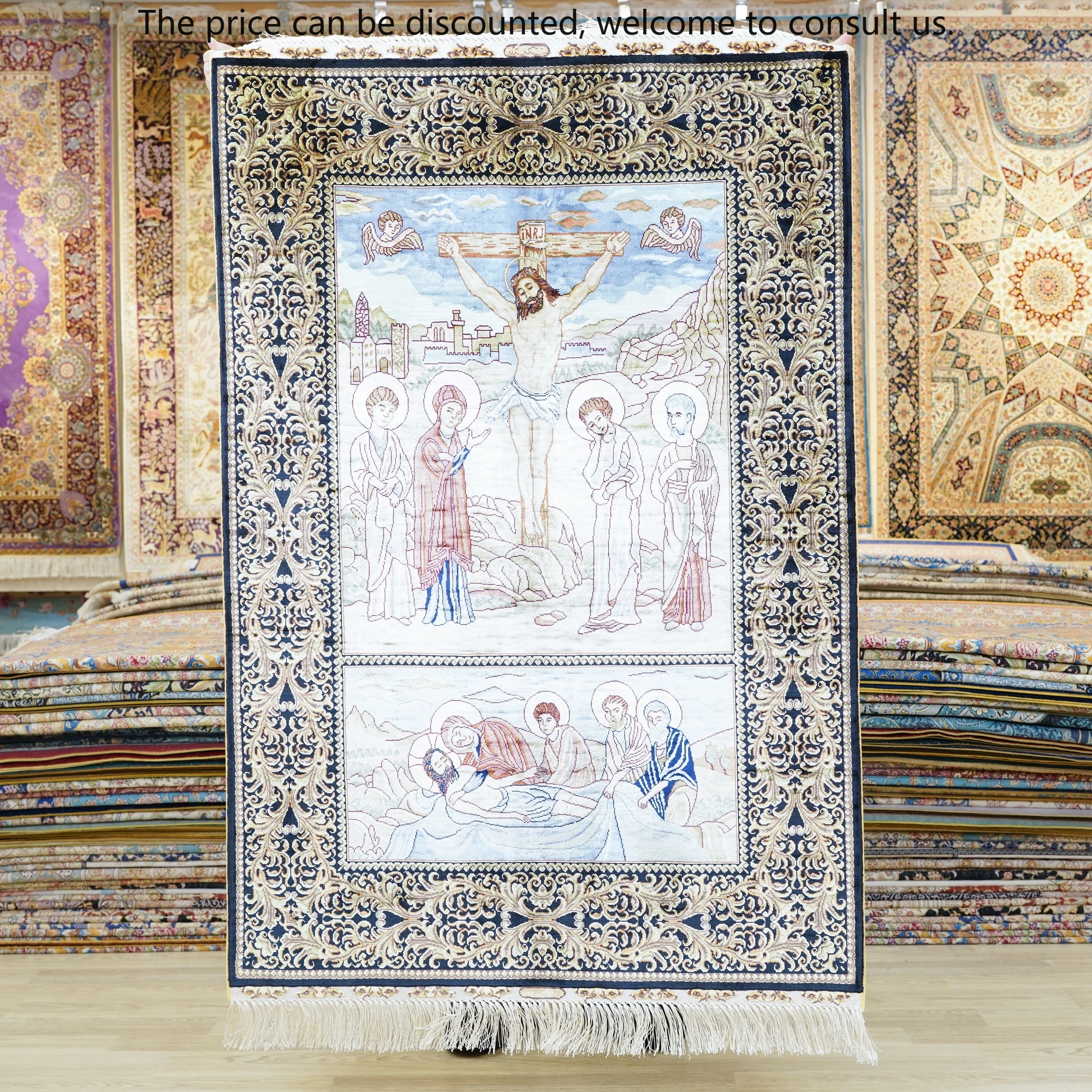 

91x137cm Area Rugs Collection Indian Oriental Handmade Wall Turkish High End Hand Afghan Silk Carpet